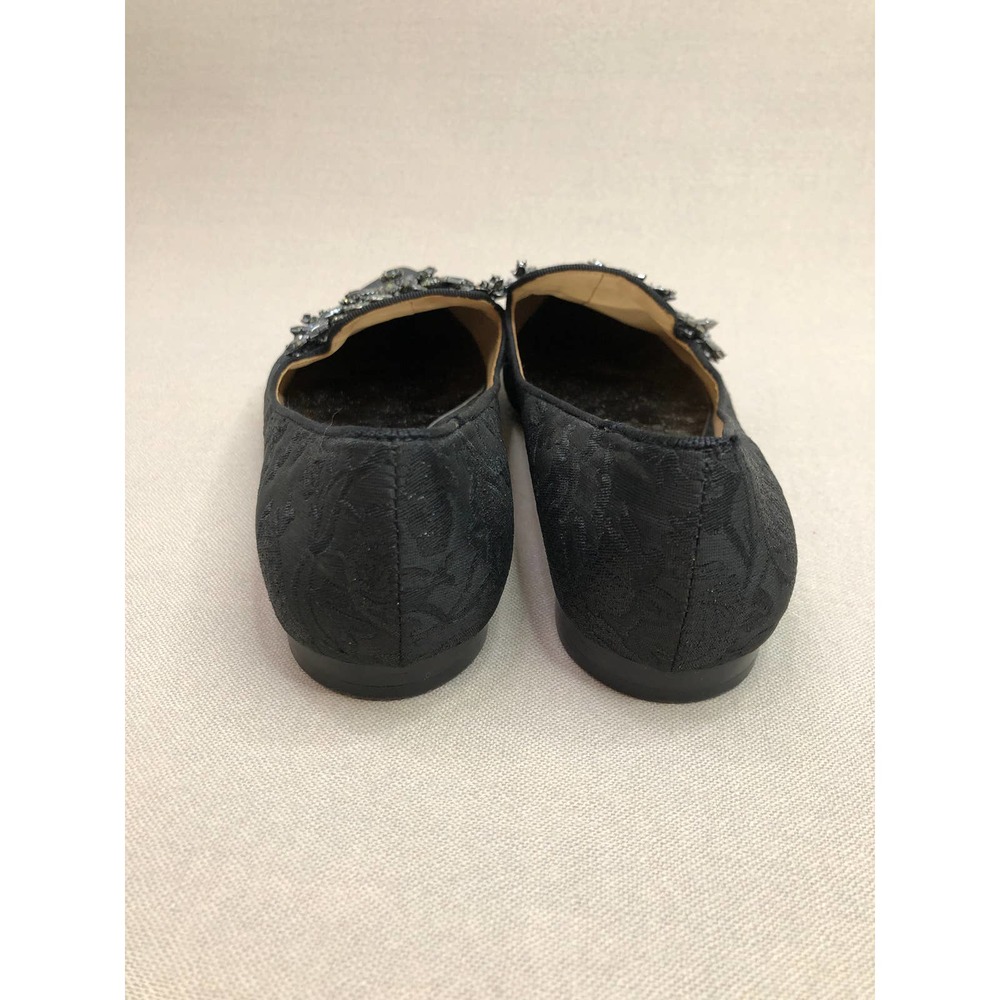 Badgley Mischka Women’s Mandy Loafer Flat , Black Jacquard, Rhinestones, Sz 5.5 - Picture 6 of 6